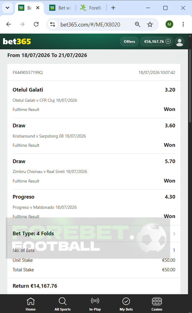 four vip fixed matches 18.07.2026