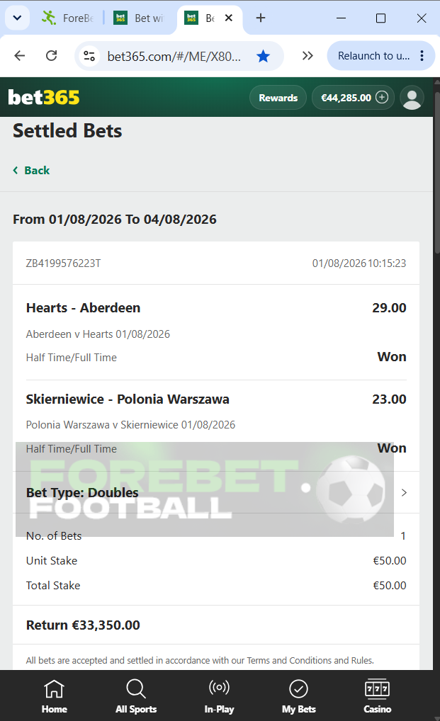 ht ft pick fixed matches 01.08.2026
